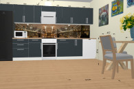 kuchnia Olivia połysk, grafit,400cm