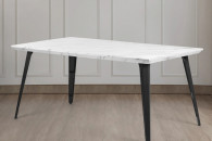 Stół vintage 150x80 kolor biały marmur, salon