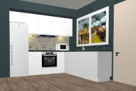 Kuchnia LARA polysk 260 na 235cm. z Blatem 1